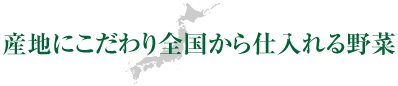 産地にこだわり全国から仕入れる野菜