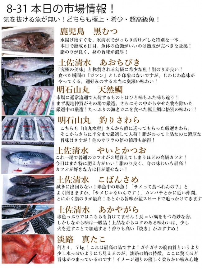 入荷情報8-31